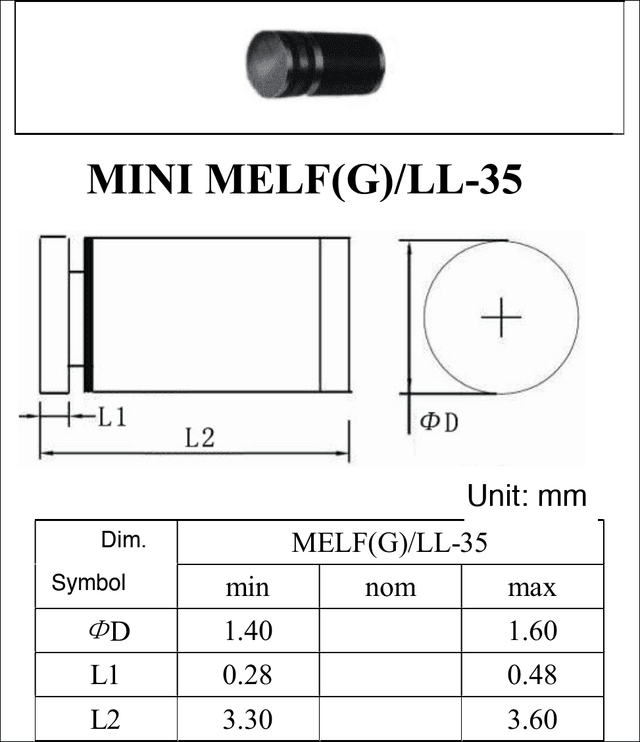 MINI-MELF, (LL-35) drawing
