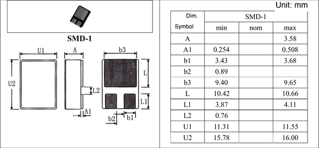 SMD-1, D-PAK drawing