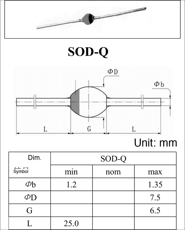 SOD-Q, P600, TO-257 drawing