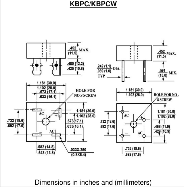 KBPC/KBPCW drawing