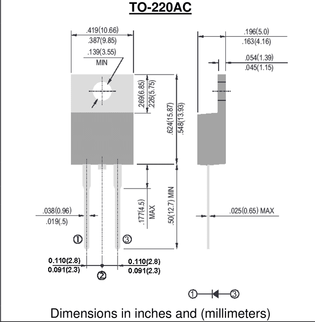 TO-220AC drawing